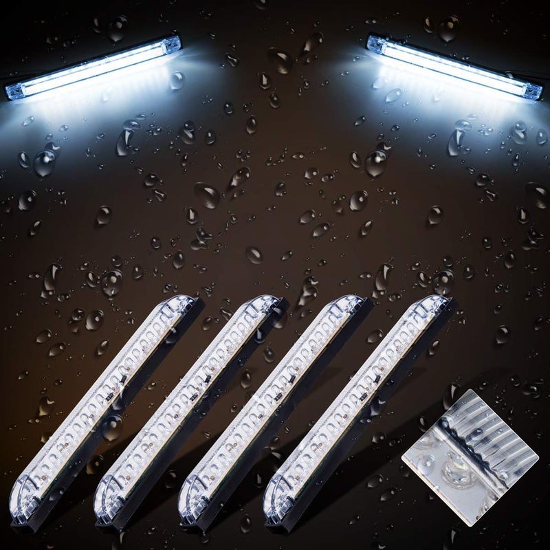 NPAUTO 4Pcs 8" White Led Utility Light Bar 18 LED Utility Strip Waterproof Boat Bow Light Marine Navigation Light 12V - Image 4